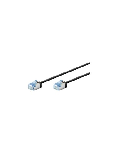 Goobay Cable Cat.6a Ultraflexible Delgado, U/ftp Negro, 1 Metro, Conector Extracorto 74318