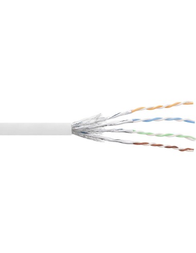 Cable De Red Inline S/ftp Pimf Cat.6 Blanco Awg27 Pvc Cu 100m