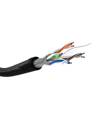 Cable Cat 6 Network , U/utp, Black, 100 M - Cca, Awg 23/1 (so