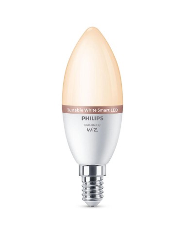 Bombilla  Inteligente Wifi Wiz Philips C37 E14 4.9w 470lm Blanco Sintonizable, Pack De 3