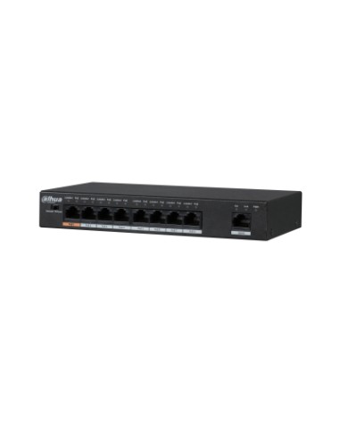 Dahua Pfs3009-8et-96 Switch Poe 2.0 8 Puertos 10/100 + 1 Uplink 10/100 96w 802.3at Layer2