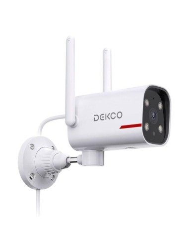 Cámara De Seguridad Ip Dekco Dc4l 2k Qhd Wifi Visión Nocturna A Color Alexa/google Assistant Blanco