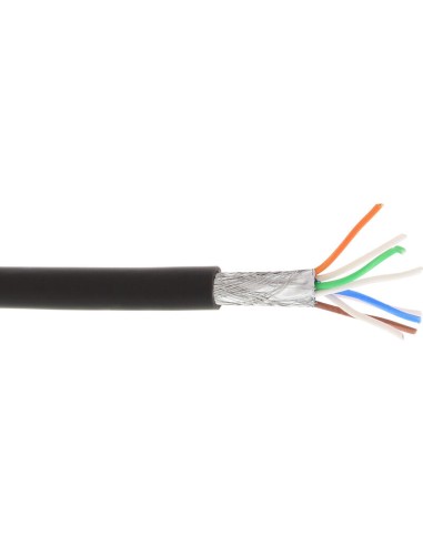 Cable De Red Inline S/ftp Pimf Cat.6a Libre De Halógenos 500mhz Negro 100m