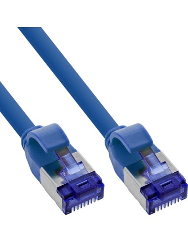 Inline® Cable De Red Slim, Cat.6a, S/ftp, Tpe (lszh) Flexible, Poe, Blue, 2m