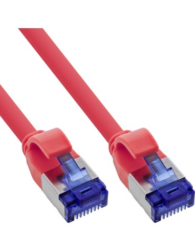 Inline® Cable De Red Slim, Cat.6a, S/ftp, Tpe (lszh) Flexible, Poe, Rojo, 2m