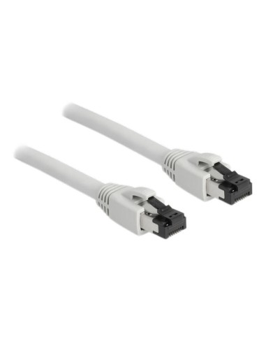 Cable De Red Delock Rj45  Cat.8.1 S/ftp 0,25 M Bis 40 Gbps Gris