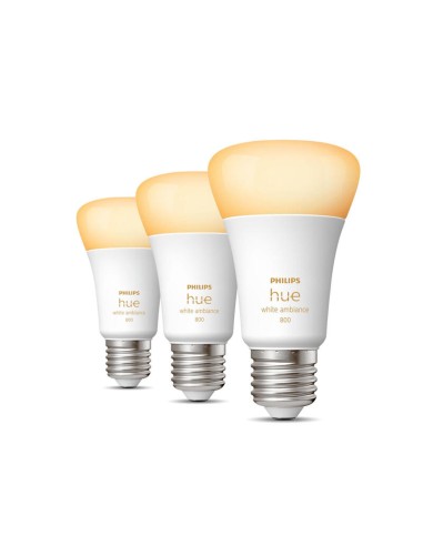 Philips Hue White Ambiance Bombilla Inteligente A60 - E27 - 800 (paquete De 3)