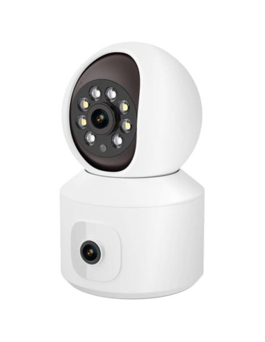 Camara De Seguridad Ip Escam Qf010 2mp+2mp Visión Nocturna A Color Paneo Wifi Blanco