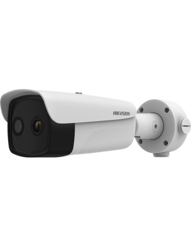 Cámara Bullet Ip Biespectro Térmica Y óptica 384×288 25mm 12mm Wdr 120db E/s Alarma Audio Mic Anticorrosión Hikvision