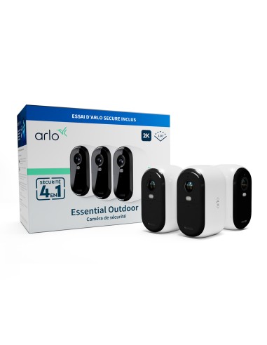 Cámara Exterior Arlo Essential 2k (blanco/negro, Juego De 3, Wlan, 4 Mp)