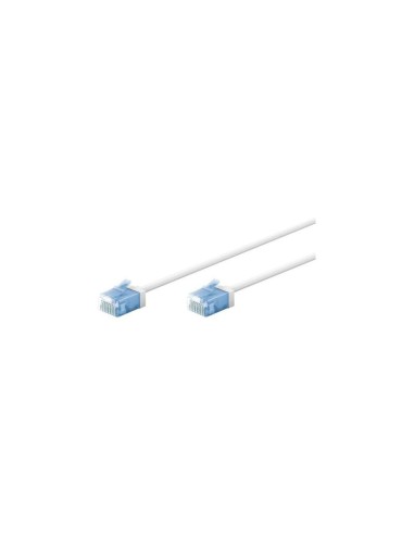 Goobay Cable Cat.6a Ultraflexible Delgado, U/utp Blanco, 1 Metro, Conector Extracorto 74286