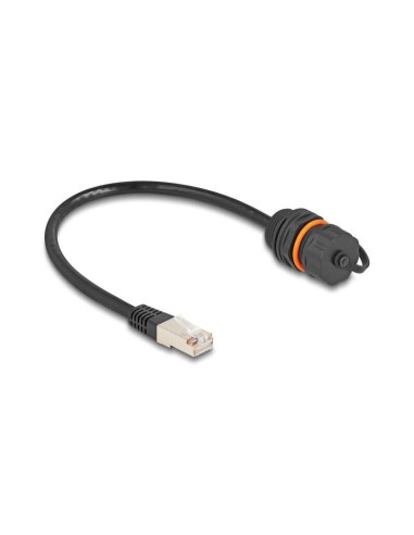 Delock 88146 Cable Rj45 Macho A Rj45 Hembra Cat.6a Para Empotrar Con Rosca M20 Y Tapa Protectora Ip68 Antipolvo E Impermeable...