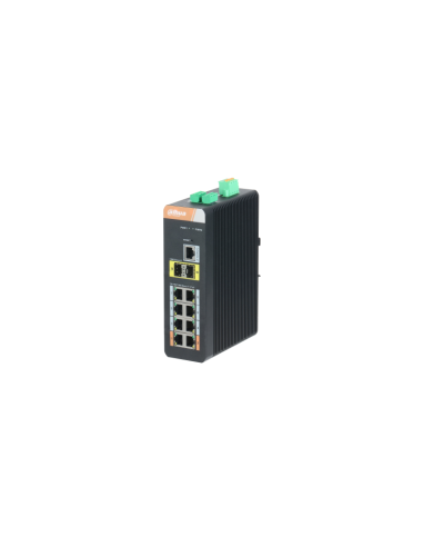 Dahua - Dh-pfs4210-8gt-dp-v2 - Switch Industrial 8 Puertos Gigabit Poe + 2 Uplink Gigabit Sfp Manejable Layer2